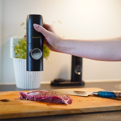 Kryve™ | Løft din madlavning med dette elektriske salt- og peberkværnsæt — nem smag lige ved hånden!