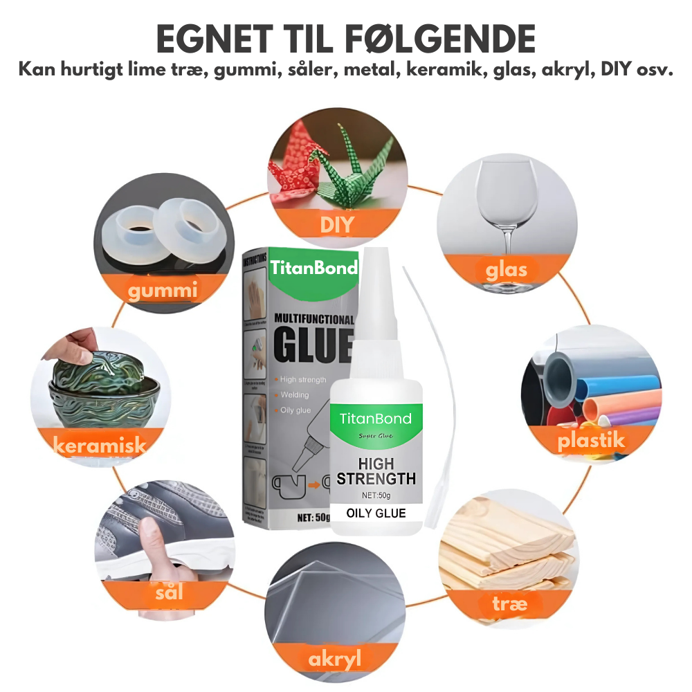 TitanBond™ | Vandtæt, støvtæt højstyrke lim – reparér alt på få sekunder