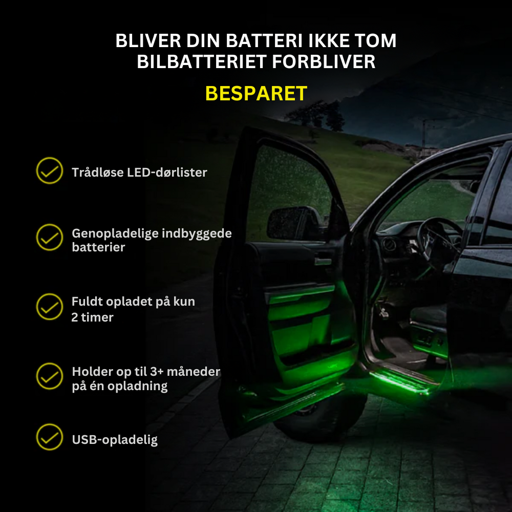 IlluminateDrive™ | LED-indstigningslys til bil – magnetisk montering & skiftende farver med dit logo