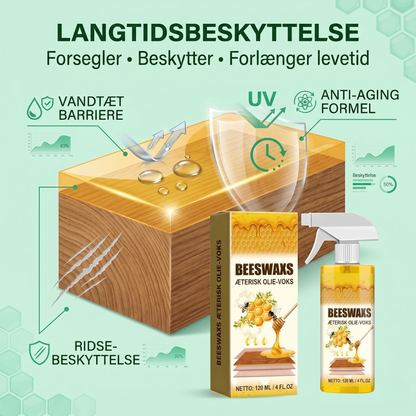 HoneyWax™ – Alt-i-en Bivoks-spray til Træpleje