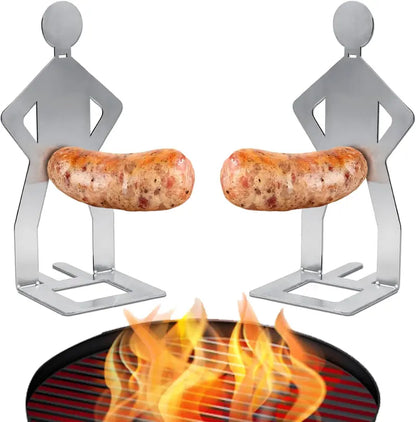 Sjove pølseholdere "Stående mand" – 4 stk grilltilbehør til pølser og BBQ