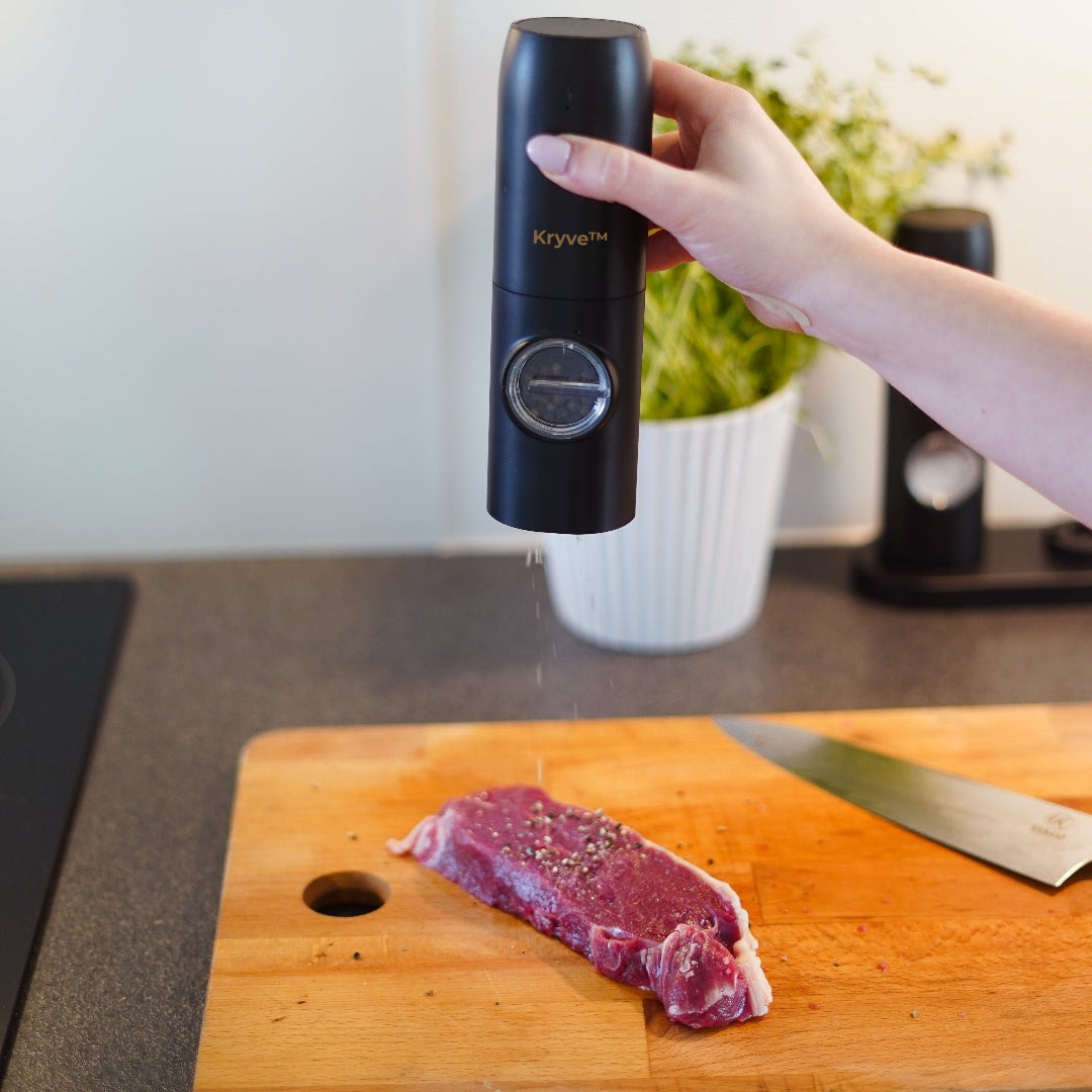 Kryve™ | Løft din madlavning med dette elektriske salt- og peberkværnsæt — nem smag lige ved hånden!