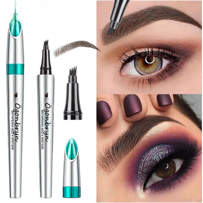 BrynDefinér | 3D Vandtæt mikroblading øjenbrynspenna 4 gaffelspids tatueringspenna (Pakke med 2)