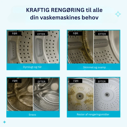 PureWashTabs™ | Gør din vaskemaskine frisk, ren og levende igen