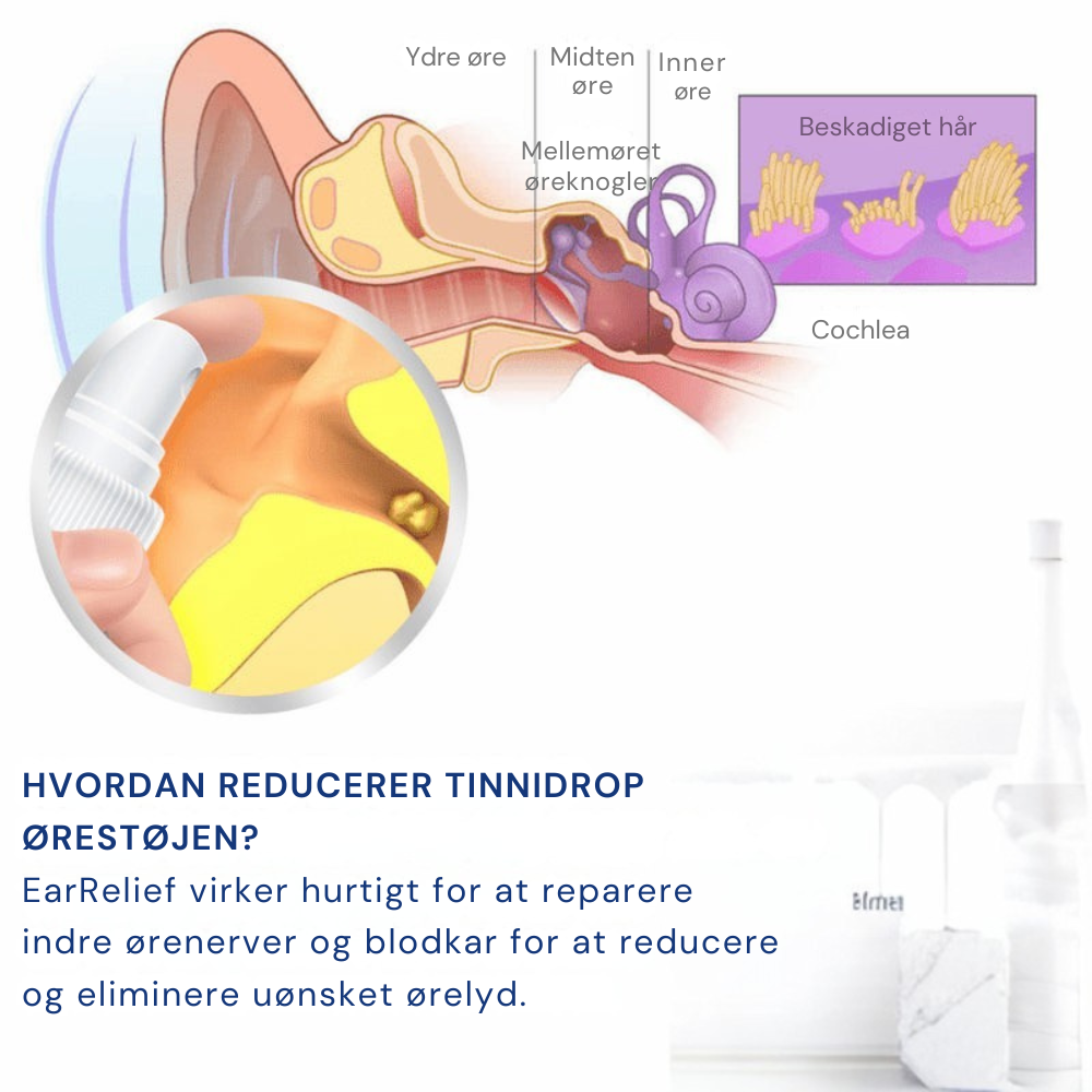 EarReliefSpray™ | Ørespray mod tinnitus og ubehag – lindrer irritation og giver ro