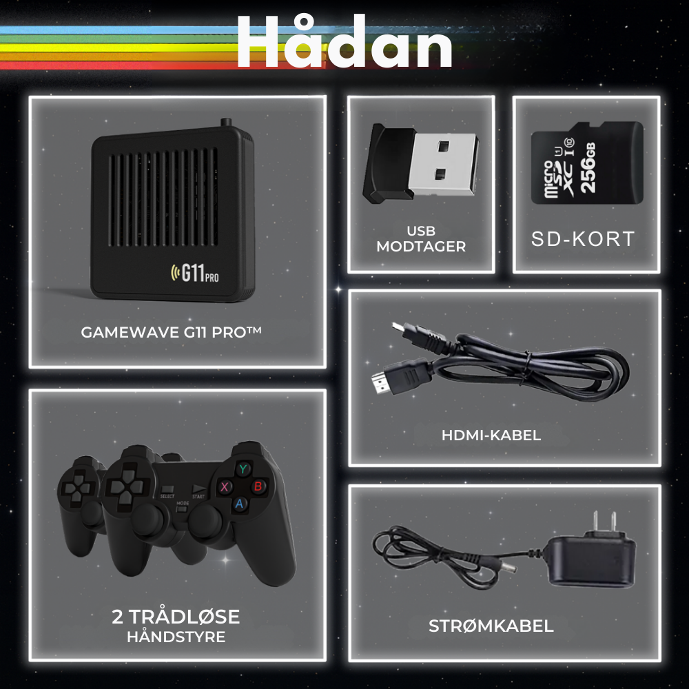 GameWave G11 Pro™ | Konsol med 100.000+ retrospil til hele familien