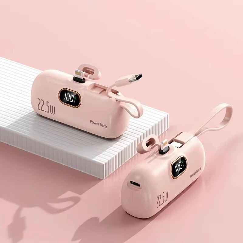 MiniTravelCharger - Moderne Stilfuld Bærbar Dobbelt Port Mini Magt Bank
