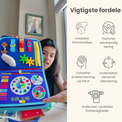 KidsBusyBoard™ | Skærmfri læringsbog der udvikler dit barns fantasi og motorik