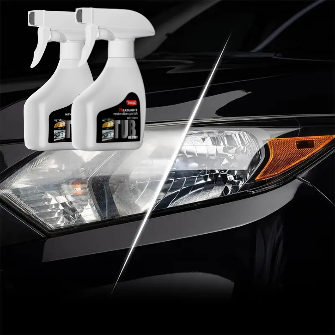 HeadlightPolishSpray 1+1 GRATIS: Let At Vruge Bilforlygter Rengøring Spray-Sæt