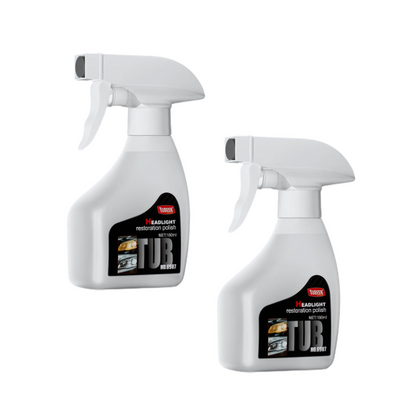 HeadlightPolishSpray 1+1 GRATIS: Let At Vruge Bilforlygter Rengøring Spray-Sæt