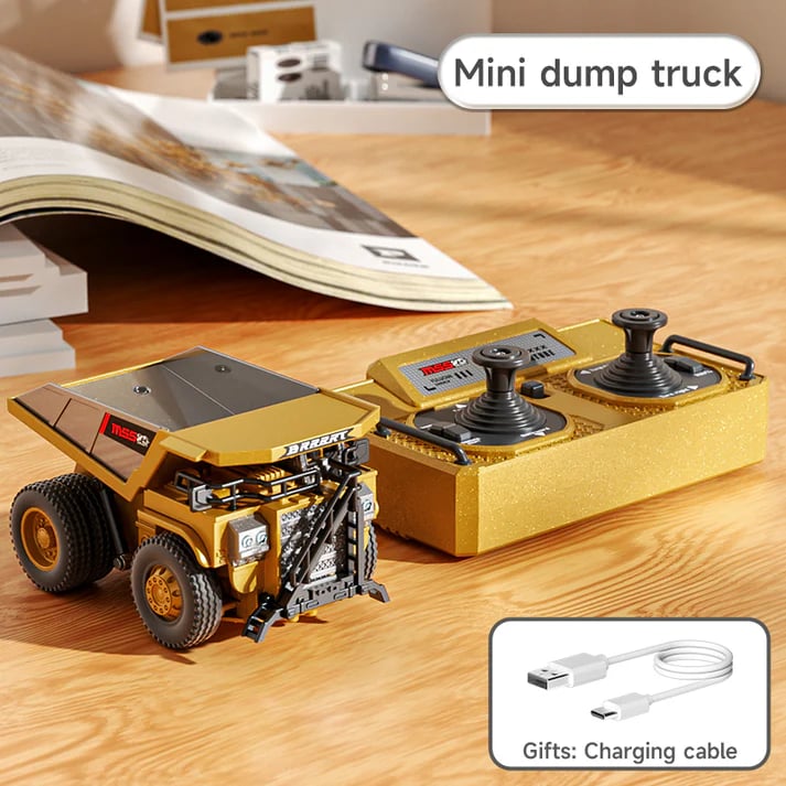 ByggeBevægelse™ 1:64 Premium Mini RC Byggesæt i Metal – Gaffeltruck, Gravemaskine & Tippelastbil