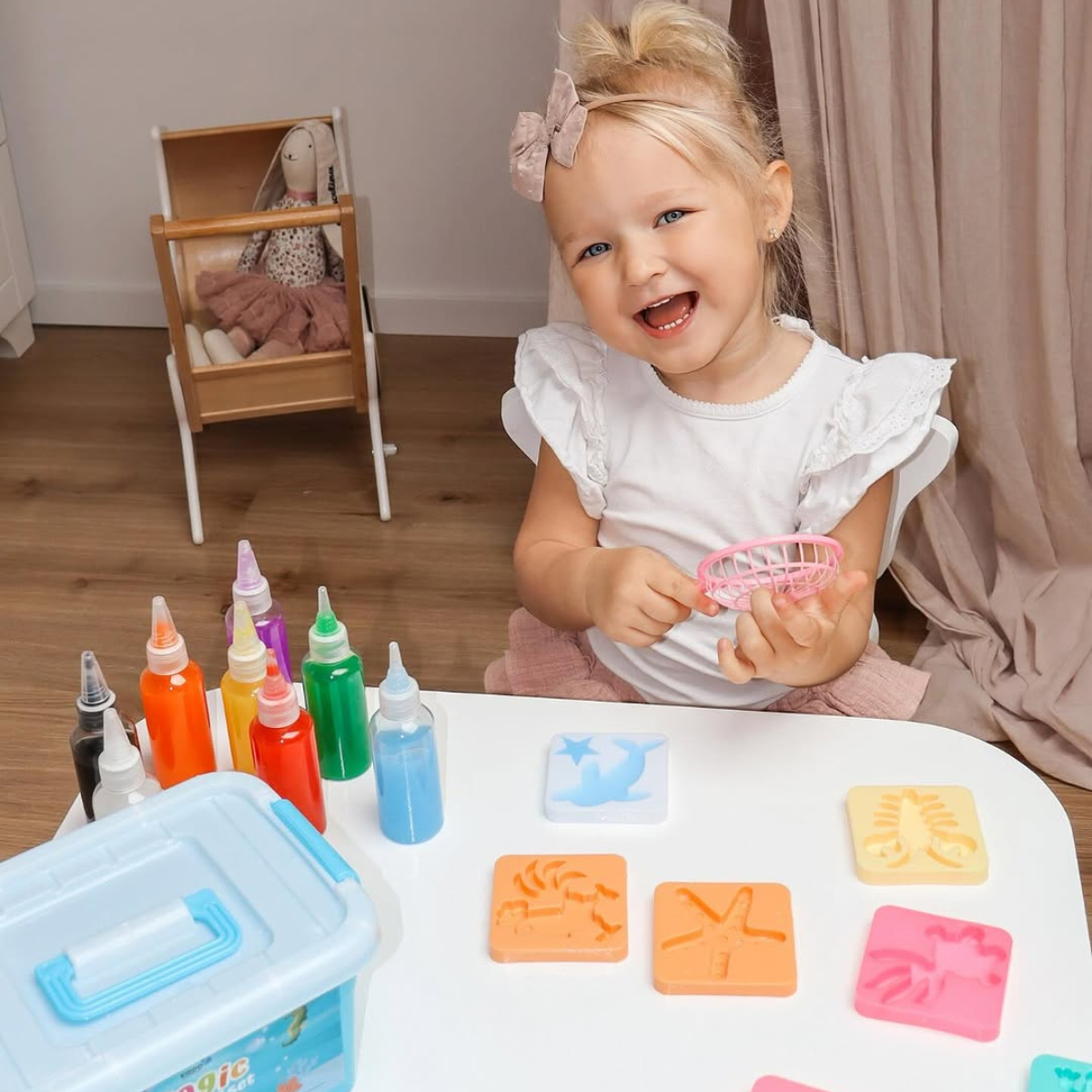 Magisk gel til at skabe vandelver – 4, 8 eller 12 farver (fra 2 år)