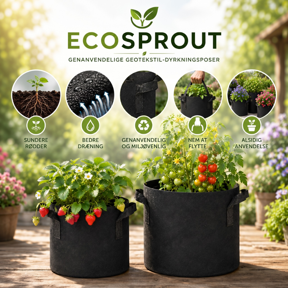 EcoSprout™ – Genanvendelige Planteposer i Geotekstil