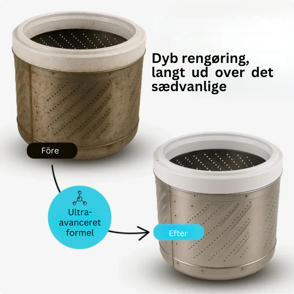 PureWashTabs™ | Gør din vaskemaskine frisk, ren og levende igen