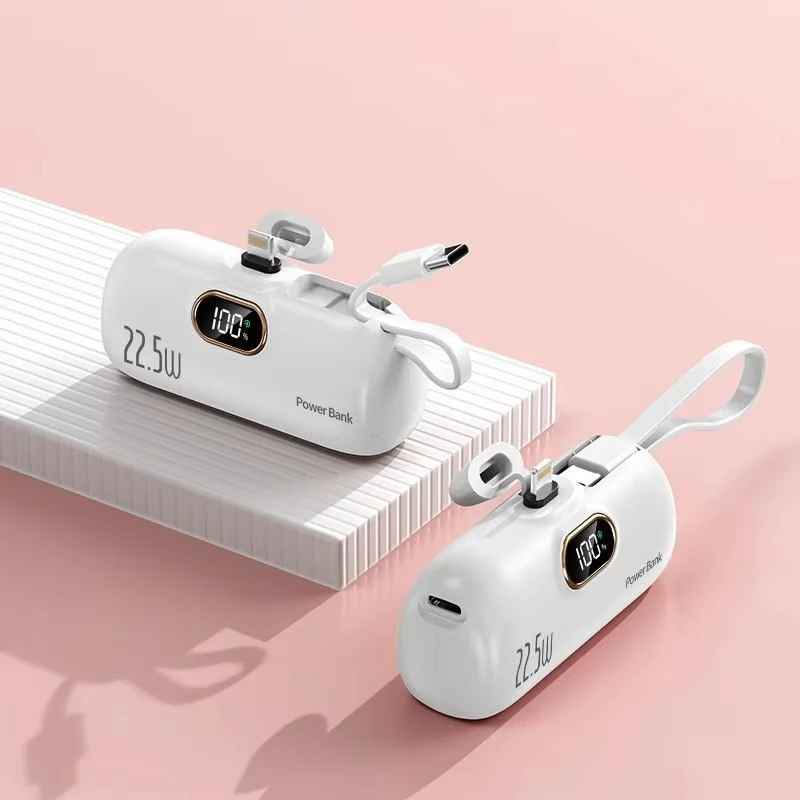 MiniTravelCharger - Moderne Stilfuld Bærbar Dobbelt Port Mini Magt Bank
