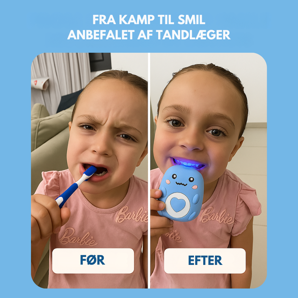 KiddieBrush™ | U-formet 360° ultrasonisk tandbørste til børn – gør tandbørstning sjovt, nemt og effektivt