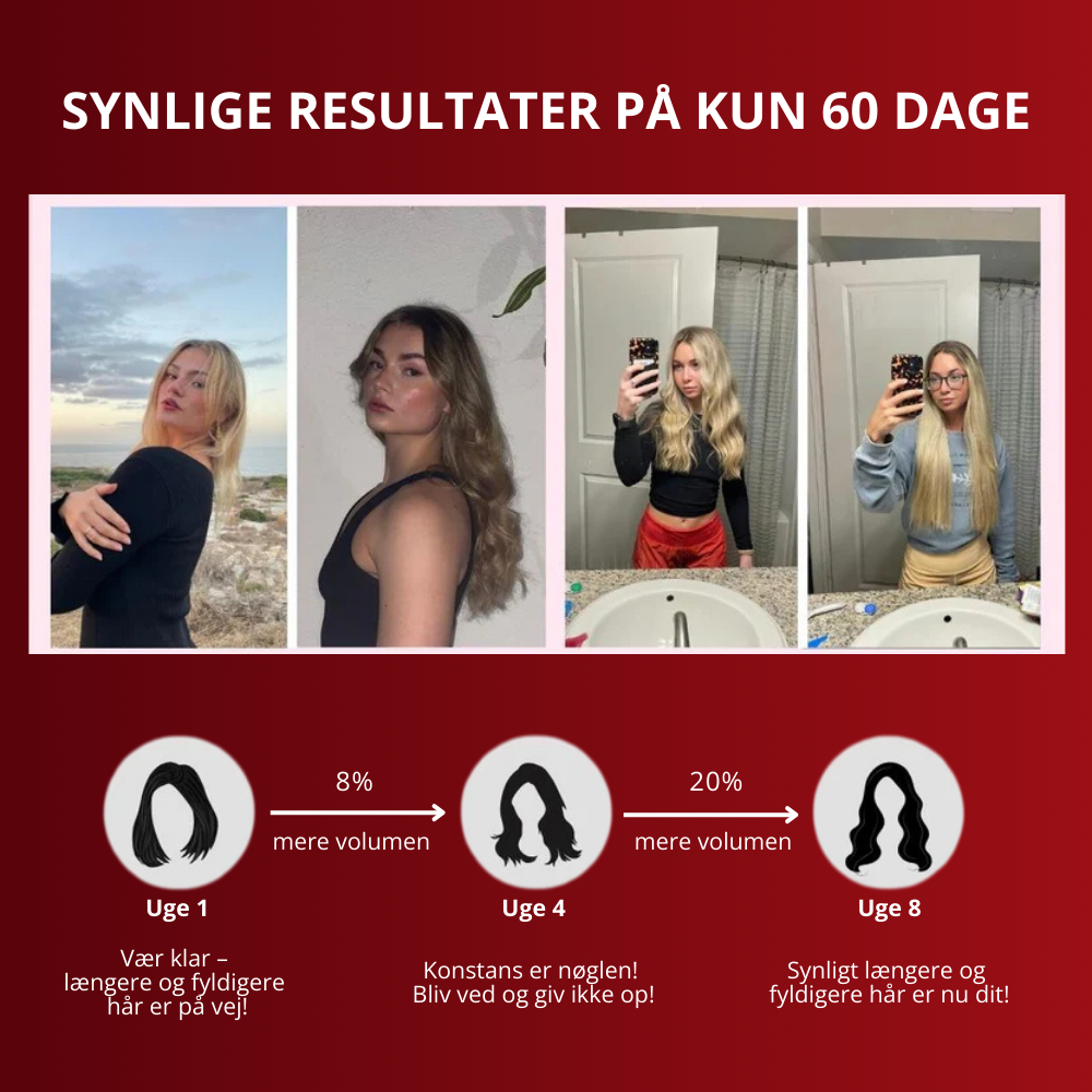 GlowHairBrush™ | Få fyldigere og længere hår på 60 dage