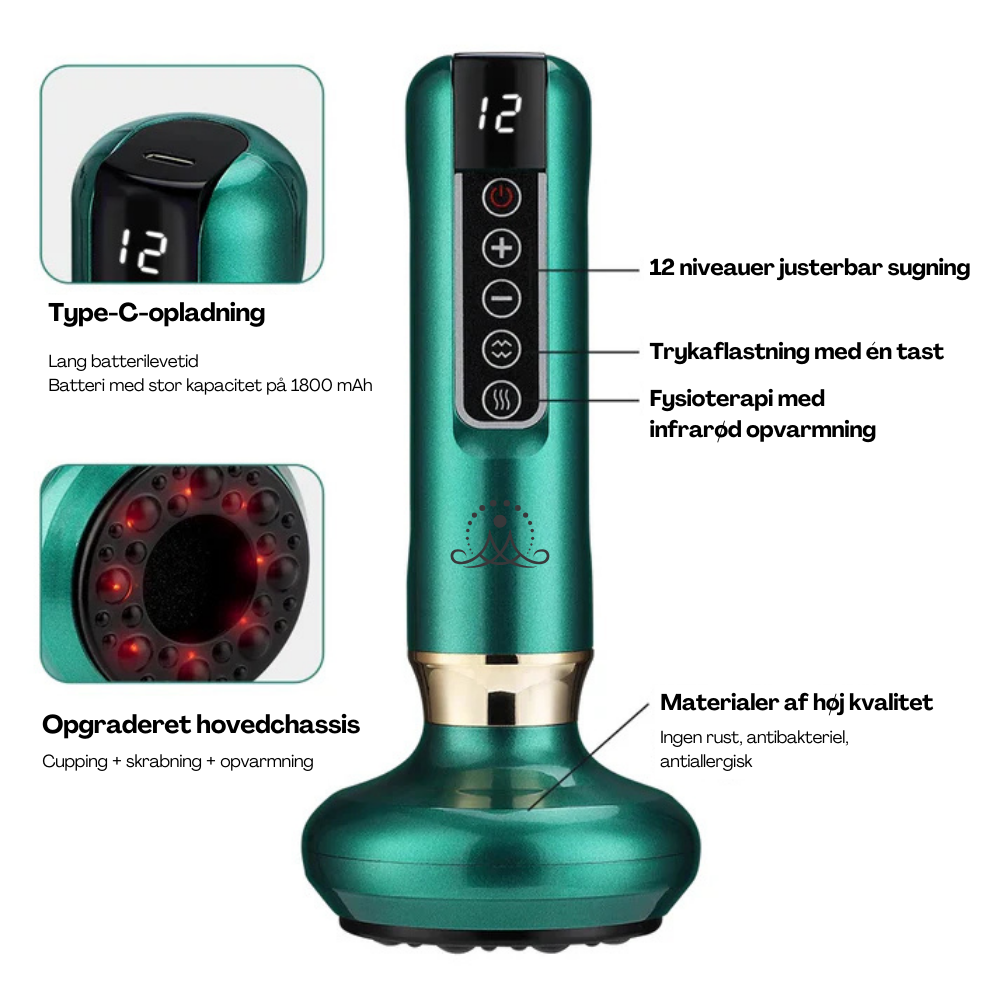 CelluSculpt Pro™ | 4-i-1 -massageapparat med cupping, infrarød og varme – reducerer cellulite og strækmærker synligt