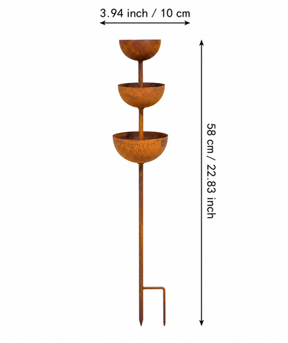 BirdNest™ – Rustik 3-lags Fuglebad & Foderstation med Vandkaskade