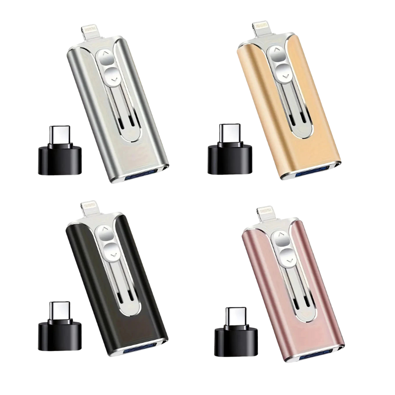 USBDrevX Multi- Kompakt Og Holdbar Multi‑Enhed 4‑I‑1 USB-Flashdrev