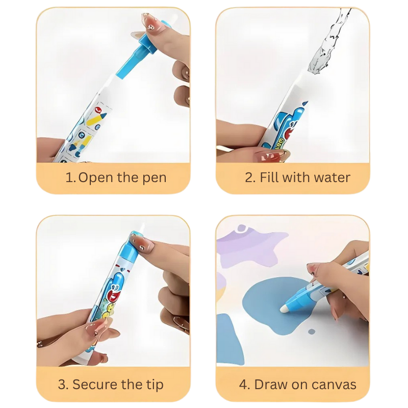 Kletshuts™ KidsWaterCanvas: Genanvendeligt Vanddoodle Lærredssæt Til Børn