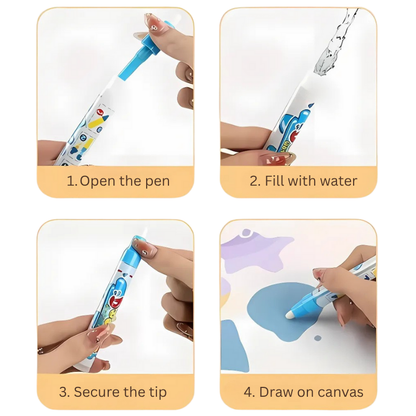 Kletshuts™ KidsWaterCanvas: Genanvendeligt Vanddoodle Lærredssæt Til Børn