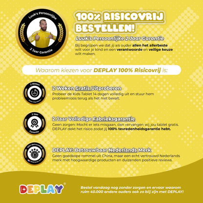 DEPLAY Kids Tablet SMART 4 | Beste Kindertablet | Blauw of Roze