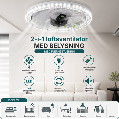 LumaBreeze™ | Smart dæmpbar E27 LED loftventilator lampe