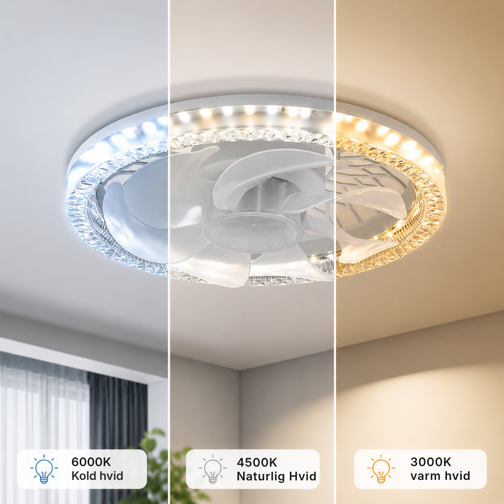 LumaBreeze™ | Smart dæmpbar E27 LED loftventilator lampe