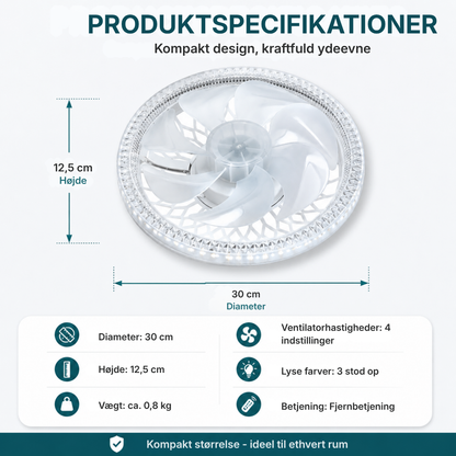 LumaBreeze™ | Smart dæmpbar E27 LED loftventilator lampe