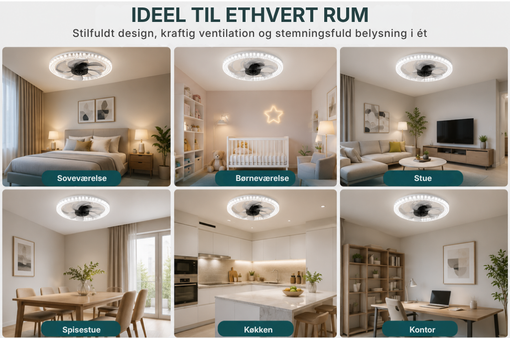 LumaBreeze™ | Smart dæmpbar E27 LED loftventilator lampe