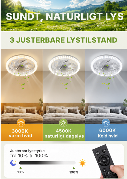 LumaBreeze™ | Smart dæmpbar E27 LED loftventilator lampe