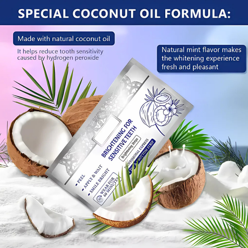 PremiumTeethStrip: Naturlig Kokosnød Tandblegning Og Lysnende Strimler