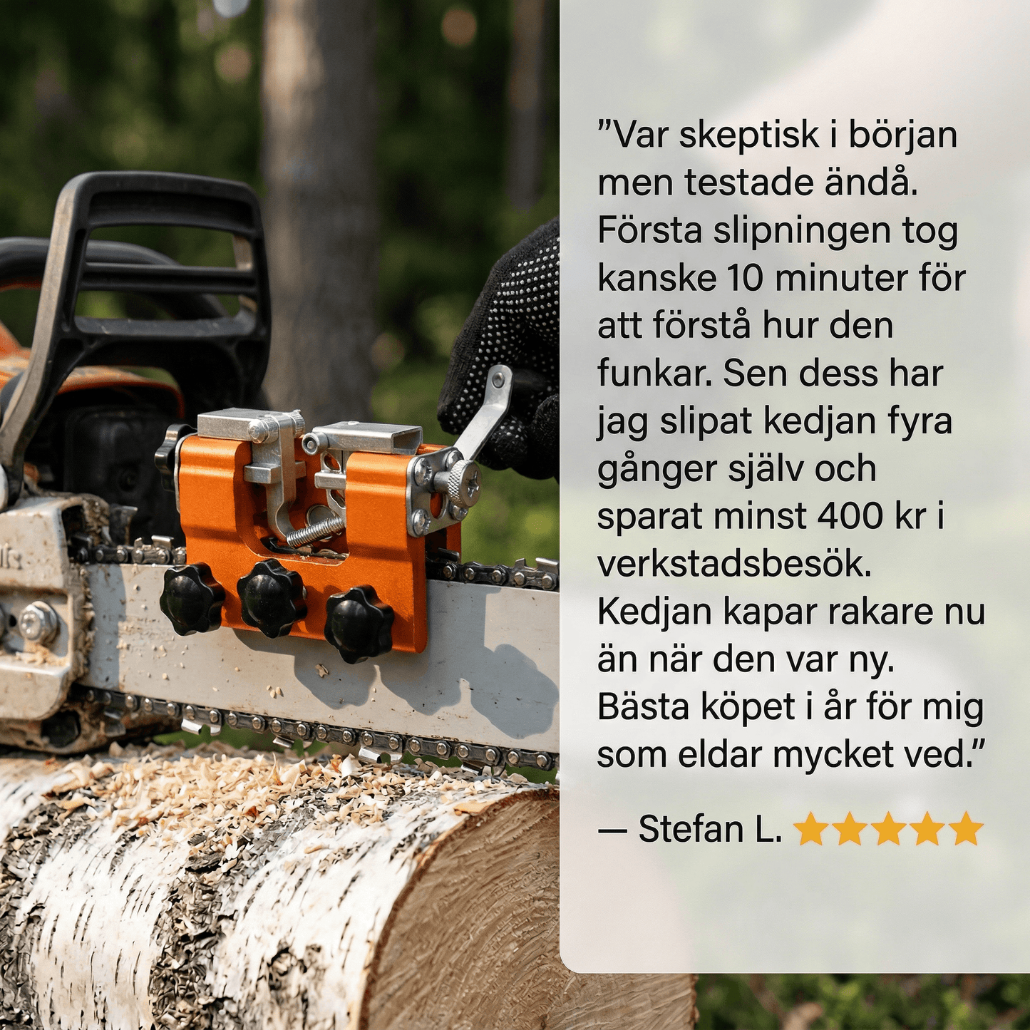 Norillo™ – Kædesliber, der giver en skarpere kæde på under 5 minutter.