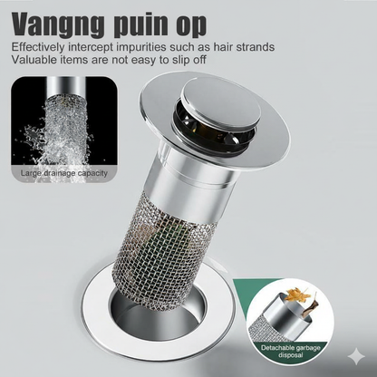 2-i-1 Afløbsprop og Hårsi til Håndvasken