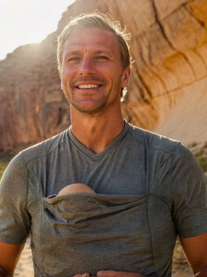 NovaBabyPouch™ - Baby-bindingsskjorte til fædre