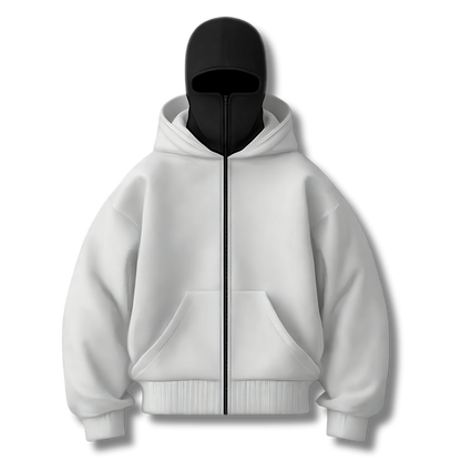 Anti-Social Ninja Hoodie™ - Hoodie med lynlås og integreret maske – Unisex