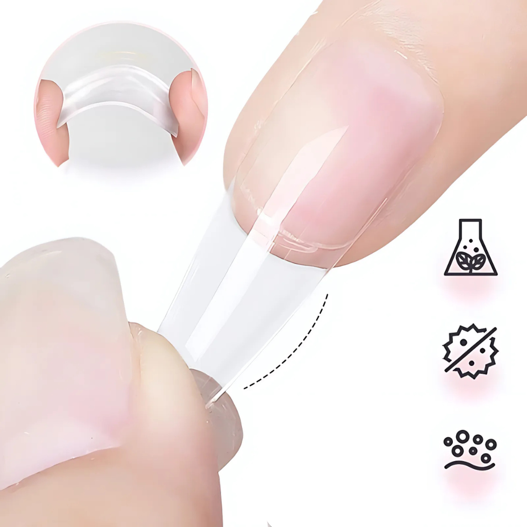 NailClear 1+1 GRATIS - 3 I 1 Transparent Neglehærder Og Forlængelsesgel