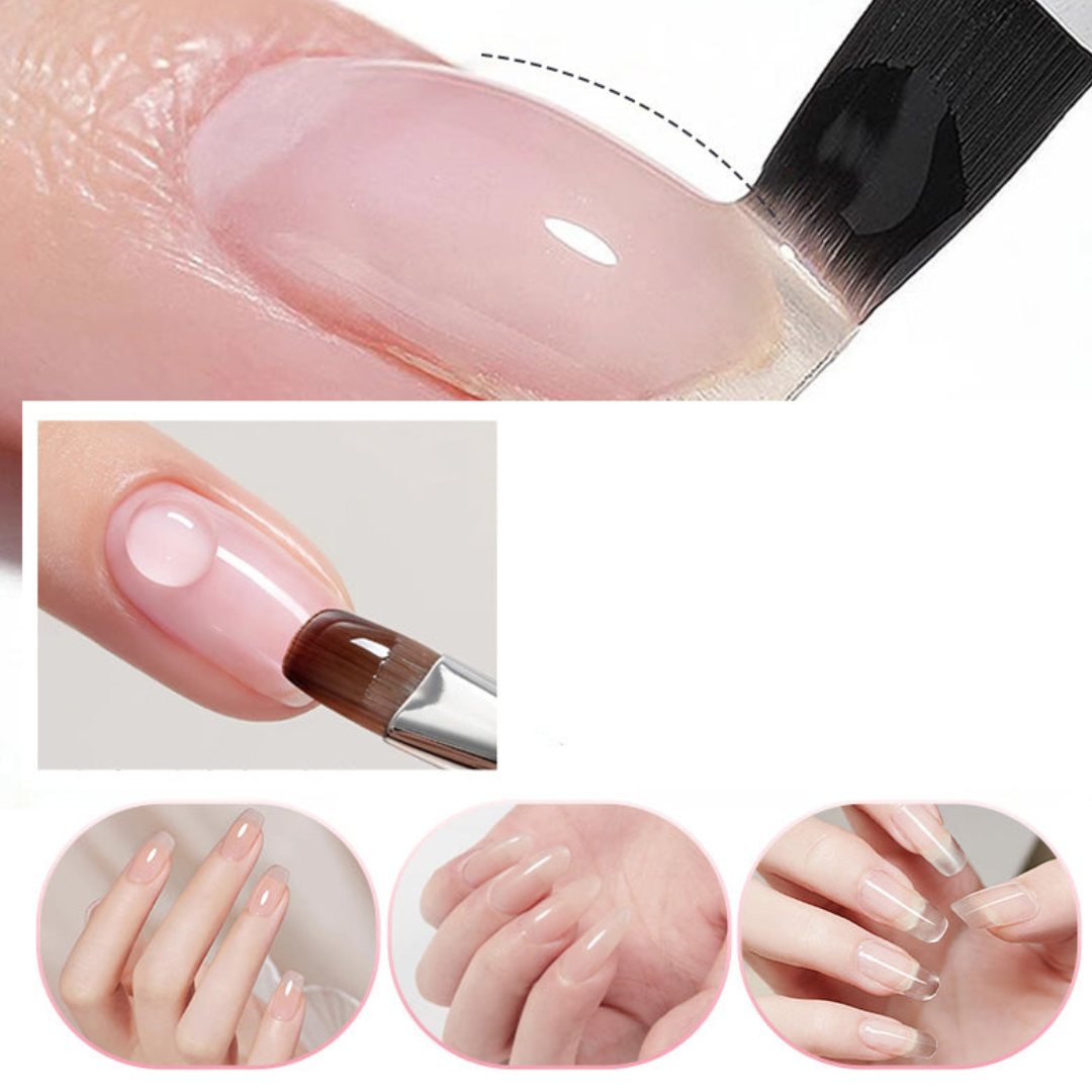 NailClear 1+1 GRATIS - 3 I 1 Transparent Neglehærder Og Forlængelsesgel