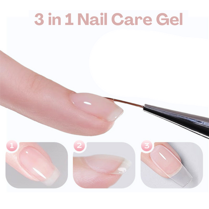 NailClear 1+1 GRATIS - 3 I 1 Transparent Neglehærder Og Forlængelsesgel