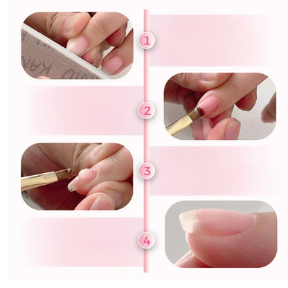 NailClear 1+1 GRATIS - 3 I 1 Transparent Neglehærder Og Forlængelsesgel