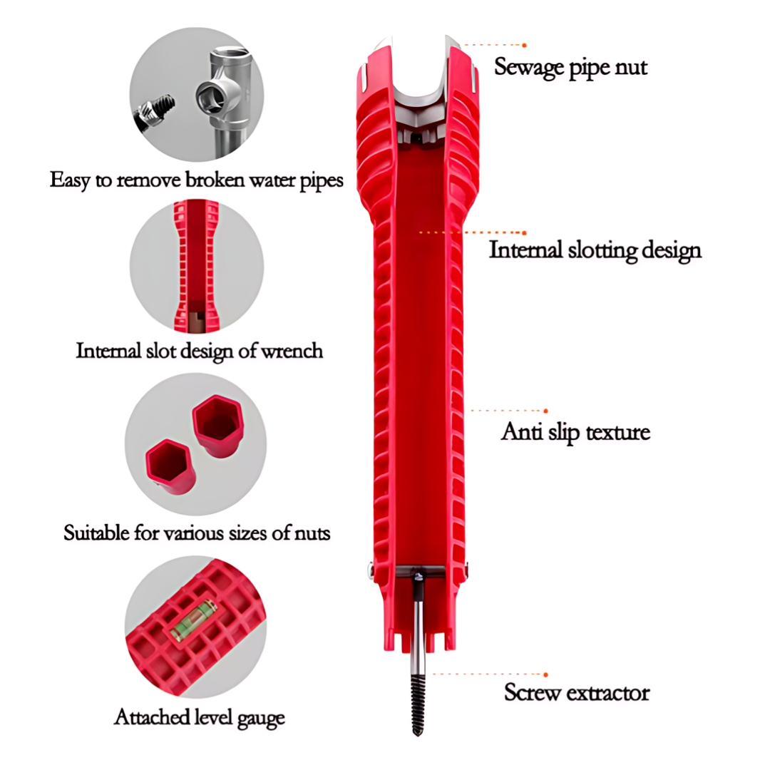 SinkWrench 1+1 GRATIS: Multifunktionel Let At Bruge Køkkenvask Skruenøgle