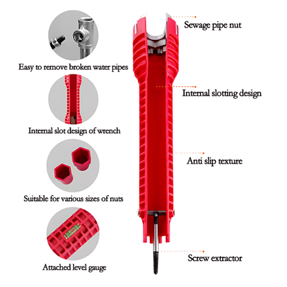 SinkWrench 1+1 GRATIS: Multifunktionel Let At Bruge Køkkenvask Skruenøgle