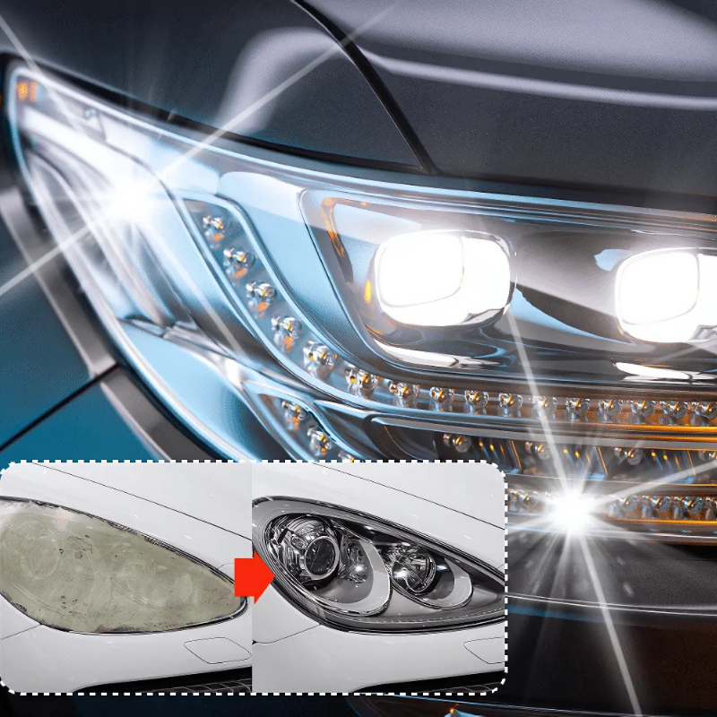 HeadlightPolishSpray 1+1 GRATIS: Let At Vruge Bilforlygter Rengøring Spray-Sæt