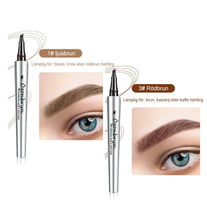 BrynDefinér | 3D Vandtæt mikroblading øjenbrynspenna 4 gaffelspids tatueringspenna (Pakke med 2)