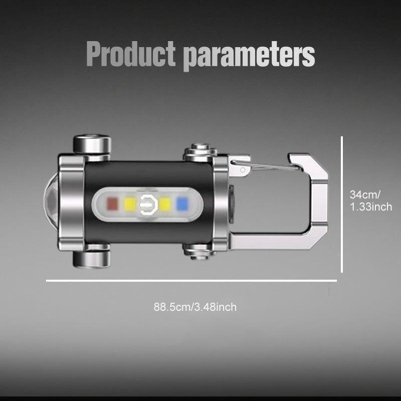Bærbar genopladelig kraftig nøgleringslommelygte