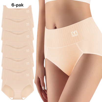 StøtSiluet™ | 6-pak åndbare og behagelige trusser med høj talje og mavestøtte