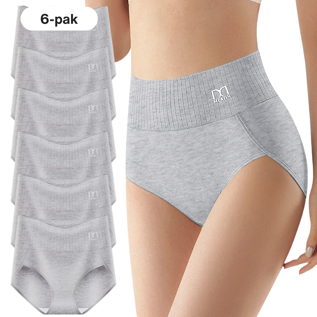 StøtSiluet™ | 6-pak åndbare og behagelige trusser med høj talje og mavestøtte