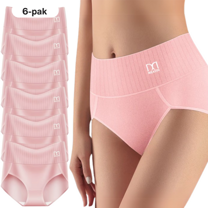 StøtSiluet™ | 6-pak åndbare og behagelige trusser med høj talje og mavestøtte