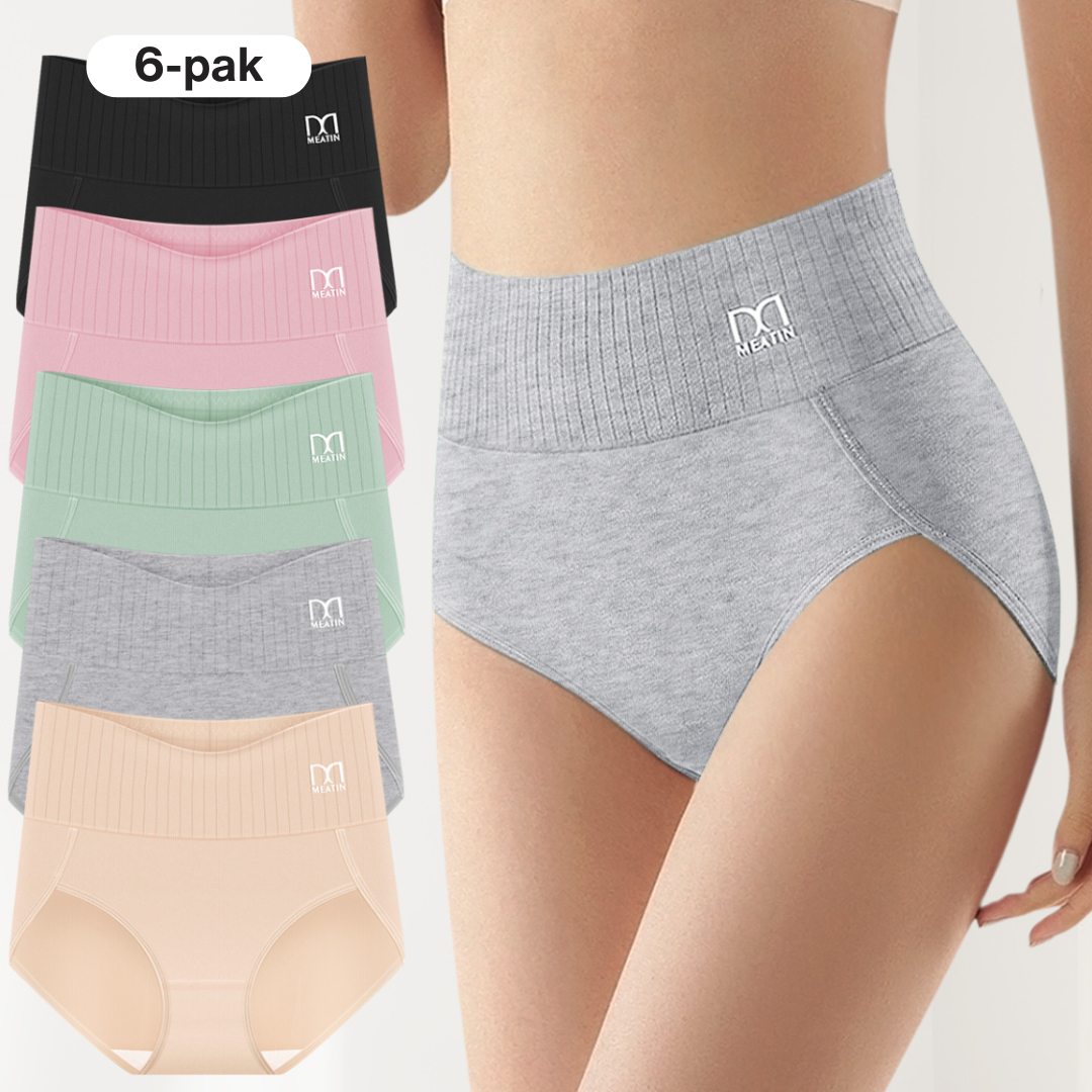 StøtSiluet™ | 6-pak åndbare og behagelige trusser med høj talje og mavestøtte